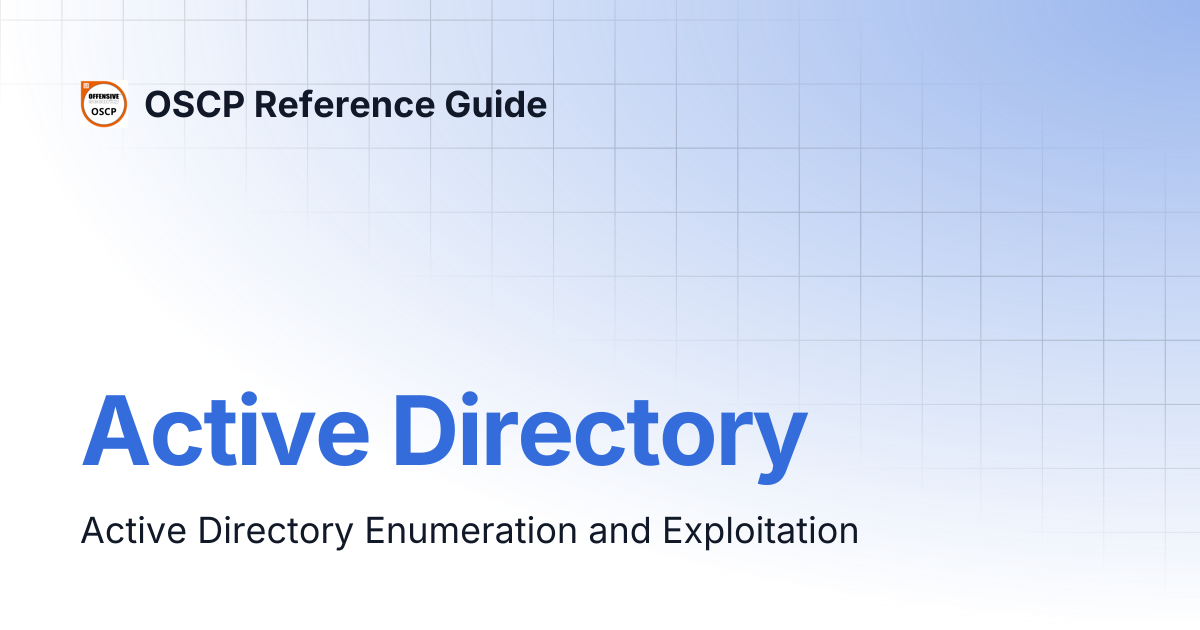 Active Directory | OSCP Reference Guide